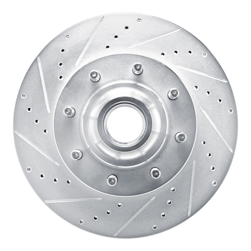 Ford E-150 Brake Rotor (1) - Front Left - R1 Concepts - Drilled & Slotted - Silver - `08-`25